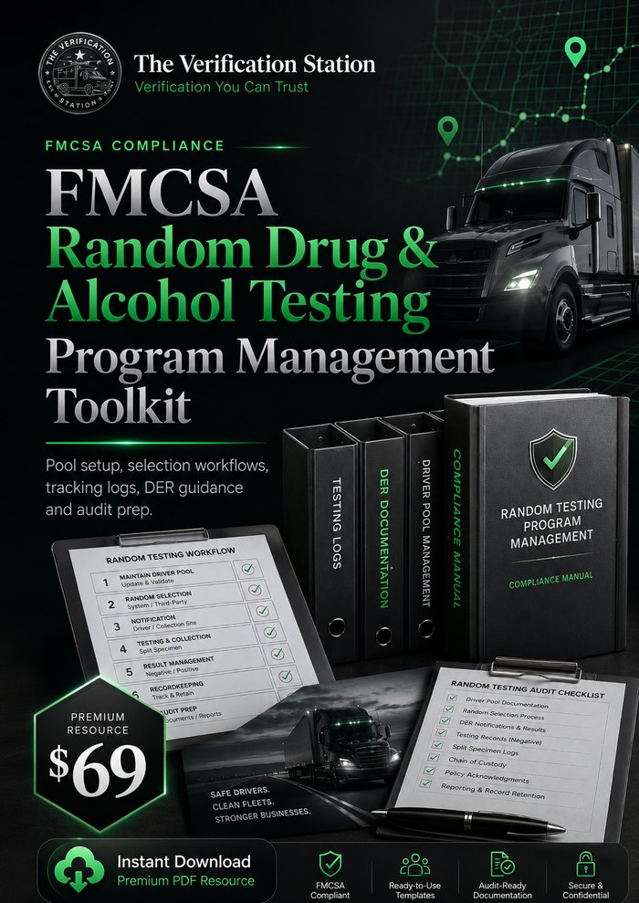 FMCSA Random Drug & Alcohol Testing Program Management Toolkit cover